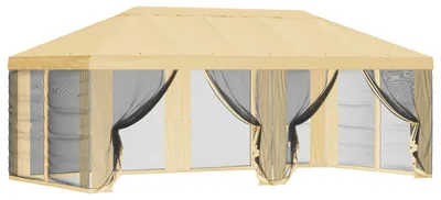 Obrázok produktu pre vidaXL Strecha altánku s bočnými stenami, krémová, 600,5 x 300,5 cm, polyester