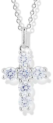 Produktbild von Charmante Silberkette Kreuz mit Zirkonia M00541 (Kette, Anhänger)