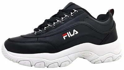 Image de Chaussures de sport Fila Strada Low pour femmes, modèle bas, avec lacets, couleur noire, idéales pour un style décontracté