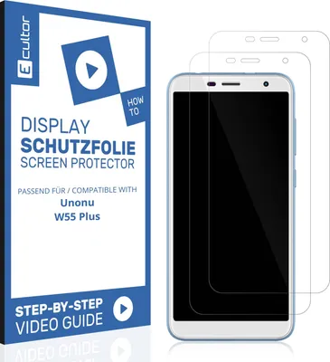 Produktbild von 2x 3D Schutzfolie Matt für Unonu W55 Plus Display Flexibel Full Cover