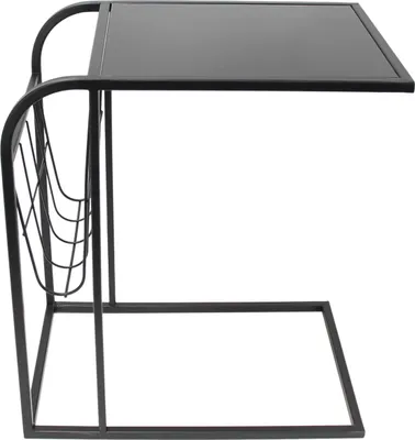 Produktbild von Beistelltisch Industrial Metall Glasplatte schwarz – Sofatisch