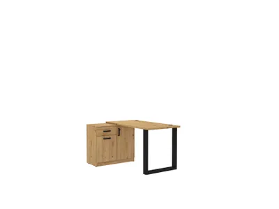 Produktbild von Schreibtisch MALEX mit Kommode – Eckschreibtisch mit Stauraum für Büro, Arbeitszimmer – Eiche Artisan