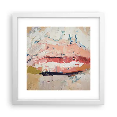 Produktbild von Gerahmtes Poster - Weißer Rahmen - Mund pastos Stück - 30x30 cm - Wand Bild - Wanddeko - Wandbilder - Kunstposter - Wandposter - Bilderrahmen - Bilder - Kunstdruck - Wanddekoration - P2WAC30x30-4422