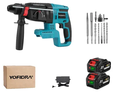 Immagine prodotto di Martello avvitatore a percussione, motore brushless, design senza fili, set con 2 batterie