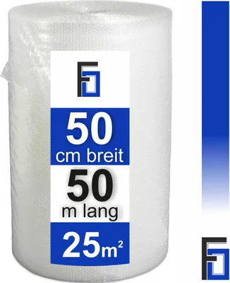 Produktbild von 1x Rolle Luftpolsterfolie Breite 50 cm x Länge 50m / 50my