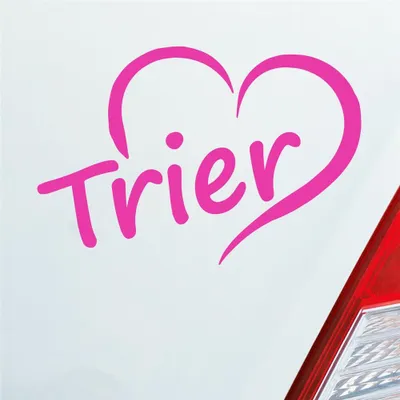 Produktbild von Auto Aufkleber Trier Herz Stadt City Liebe Love Heart Heimat 12x8 cm Pink Sticker Heckscheibenaufkleber