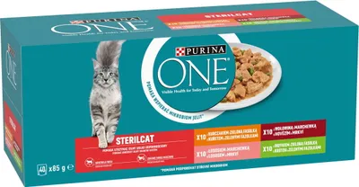 Obrázek produktu pro Purina ONE Sterilised kapsičky pro kočky hovězí, kuře, losos