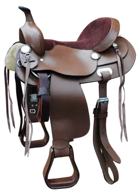 Produktbild von Trail Rider Western Sattel round skirt, braun, 15 Glattlederausführung