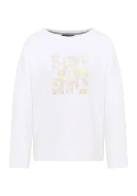 Produktbild von Elbsand Alvit Pullover, Weiß, Locker Geschnitten, 95% Baumwolle, Multicolor Print, Sportlich-Feminin - Größe XL