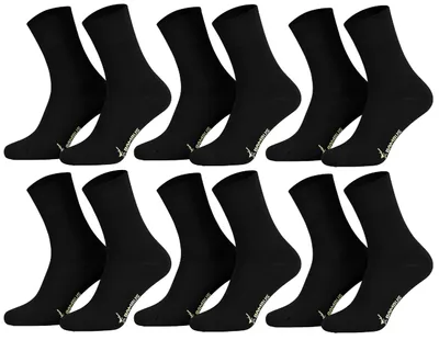 Tobeni 6 Paar Bambus-Socken ohne Gummi Damen Herren Business-Socken Schwarz