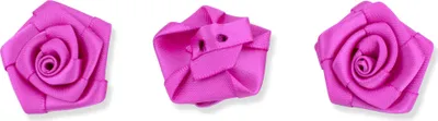 Produktbild von Satinrosen 3cm zum Basteln & Aufnähen 10 Stück Fuchsia