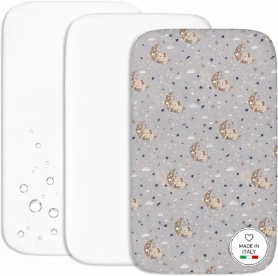 Obrázok produktu pre Plachta do detskej postieľky 60x120 cm, súprava 3 ks, 100% bavlna, pre detskú posteľ, taupe
