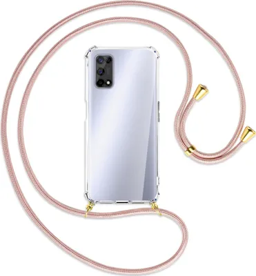 Produktbild von Handykette Backcover-Schutzhülle mit Band (Metall goldfarben) für Realme 7 5G / V5 5G - roségold