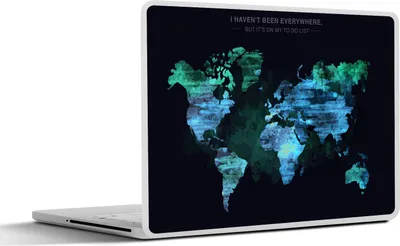 Produktbild von MuchoWow® Laptop Aufkleber Sticker Cover Weltkarte - Farbe - Braun 30x22 cm - Laptop-Sticker