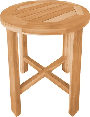 Immagine prodotto di AXI Alya Tavolino Rotondo in Legno di Teak Marrone | Piccolo Tavolo per Giardino, Balcone, Terrazza | Da salotto - 45 x 45 x 50 cm