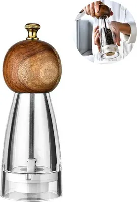 Produktbild von Manuelle Pfeffermühle Salz Gewürzmühle Gewürz Menage Einstellbare Kraut Pfeffer Gewürz Schleifen Home Küche Werkzeug, 6 Zoll Akazie