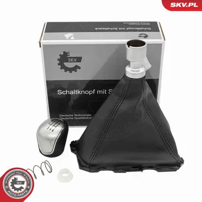Obrázok produktu pre ESEN SKV hlavica radiacej páky 6-stupňová, čierno-strieborná, z plastu a syntetickej kože, pre FORD FOCUS III Turnier, FOCUS III, Focus Mk3, kombi