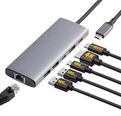 Obrázok produktu pre A. Základný USB-C adaptér pre počítače a notebooky, 6-v-1 multiportový adaptér s možnosťou nabíjania s výkonom až 100 W (PD)