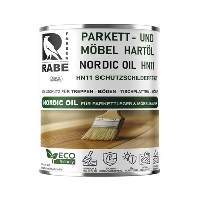 Produktbild von RABE Fussbodenöl 500ml. Parkettöl Nordic Oil High Solid Möbelöl Holzbodenöl Natur Hartöl Holzöl