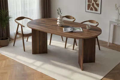 Produktbild von Skye Decor, Sablin - Venezia Walnut, Esstisch, Nussbaum, 100% MELAMINBESCHICHTETE SPANNPLATTE, 180 x 90 x 75 cm