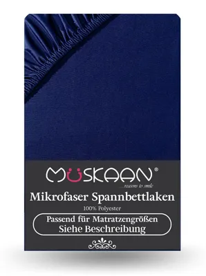 Produktbild von Mikrofaser Spannbettlaken 140x200 cm - 160x200 cm Betttuch Laken navyblau
