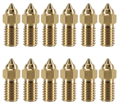 Produktbild von 12-teiliges Messing-Düsenset für 3D-Drucker - 0,4 mm, geeignet für Ender 3 V3 SE