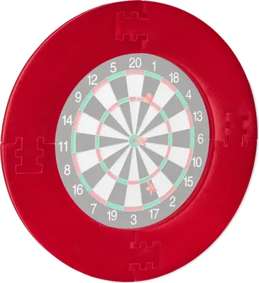 Image de Relaxdays Dart Catchring R7, 4 pièces, anneau de protection pour cible de fléchettes de 45 cm, protection murale stable, EVA, Ø total 72 cm, rouge
