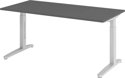 Produktbild von bümö Schreibtisch Serie-XB - Gestell: Silber, Größe:  160 x 80 cm, Nachbildung: Graphit