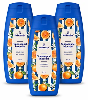 Productafbeelding van 3 x Melkmeisje Douchegel Sinaasappelbloesem, 300 ml - Voordeelverpakking - 3 stuks