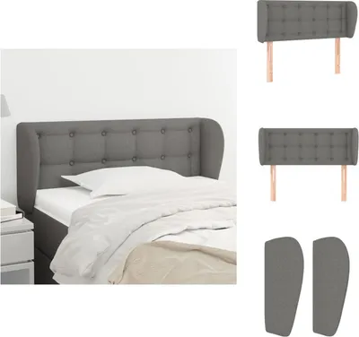 Produktbild von vidaXL Kopfteil mit Ohren Dunkelgrau 83x23x78/88 cm Stoff -  Kopf- & Fußenden