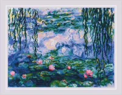Produktbild von Riolis Kreuzstich Set "Seerosen nach C. Monet", Zählmuster, 40x30cm