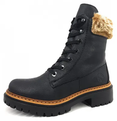 Image de Rieker Femmes Bottes Bottes à lacets Noir Loisirs, Taille:39 EU