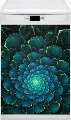 Produktbild von Küche Magnet für Spülmaschine  Abwaschbar 45x80 cm Geschirrspüle  - Grüne Blume