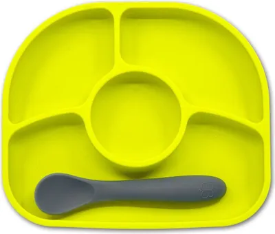 Immagine prodotto di Piatto in silicone con cucchiaio Yümi Lime
