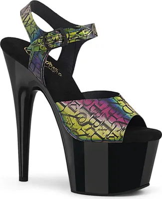 Produktbild von ADORE-708N-LTP Damen Sandale von Pleaser, Grün-Lila EU 40, US 10