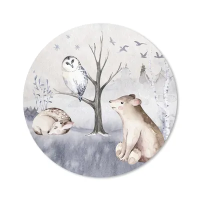 Produktbild von MuchoWow® Mauspad Mousepad Tiere - Winter - Hirsche 40x40 cm - Mousepads - Maus Mat - Pad - Mausunterlage - Schreibtisch Accessoires