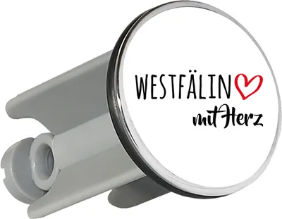 Produktbild von Huuraa Waschbeckenstöpsel Westfälin mit Herz 4cm höhenverstellbar Abflussstopfen Geschenkidee