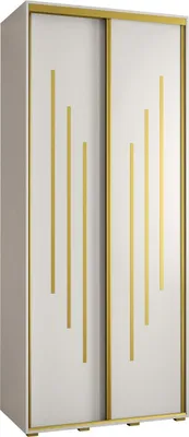 Produktbild von MEBLE KRYSPOL Davos 8 Schrank, zwei Türen - 235,2x120x45 cm - Weiß Weiß Gold