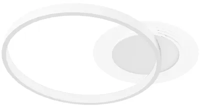 Immagine prodotto di Lampada a soffitto a LED con due anelli | Colore: Bianco | Dimensioni: 40x50x7,4 cm