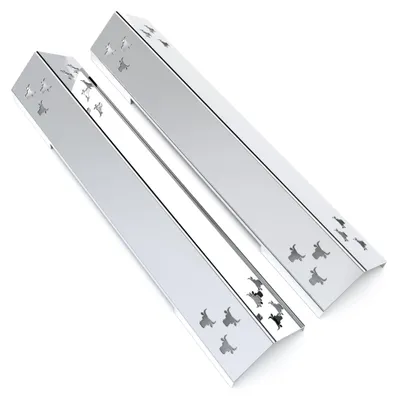 Produktbild von Gasgrill Brennerabdeckung Edelstahl passend für alle Jamestown Knox 2-Brenner, Farbe:2er Set Chrom Bulle