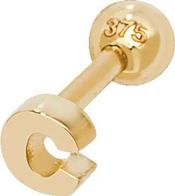 Produktbild von 9 Karat (375) Gold Buchstaben / Initiale Damen - Einzel Knorpel Ohrstecker; TRS36968LTC