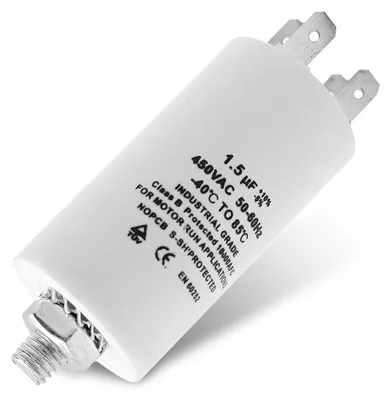 Produktbild von Kondensator CBB60 1,50µF 450 V Befestigungsschraube für elektrische Hausgeräte, KI-generiertes Bild