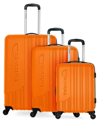 Produktbild von Malibu - Koffer Set - Kabinenkoffer 54cm + Koffer 65cm + großer Reisekoffer 73cm, robuste Trolleys mit Erweiterung, Packvolumen 247 L, ABS, TSA Schloss, Orange