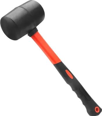Produktbild von 450 g Gummihammer mit Fasergriff - Totalschlaghammer für Zeltpflöcke - ideal für Fliesenverlegung - grundlegende Wartung zu Hause.