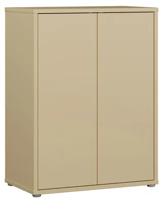 Produktbild von Forte ALICE SPRINGS Kommodenschrank 70 80, modern-minimalistisch, 2-türig, Wohn-/Schlafzimmer, Holzwerkstoff, Buttergelb, 74,5 cm breit x 99,1 cm hoch x 41,5 cm tief