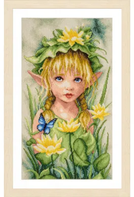 Obrázok produktu pre Sada na výšivku Lanarte "Fantázia: Víla s korunou z ľalií", 22x38 cm
