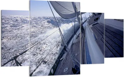 Produktbild von Bild auf Leinwand - Leinwandbild - Boot Ozean Reise Yacht - 160x90cm - Wand Bild - Wanddeko - Leinwanddruck - Bilder - Kunstdruck - Wanddekoration - Leinwand bilder - Wandkunst - DL160x90-0373