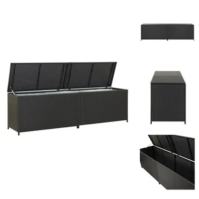 Obrázek produktu pro vidaXL Zahradní box z polyratanu 200x50x60 cm černý - Zahradní boxy