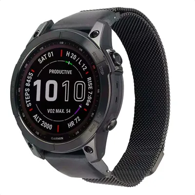 Produktbild von imoshion QuickFit® Milanese Armband - Garmin 20 mm Anschluss - Größe L/XL - Schwarz