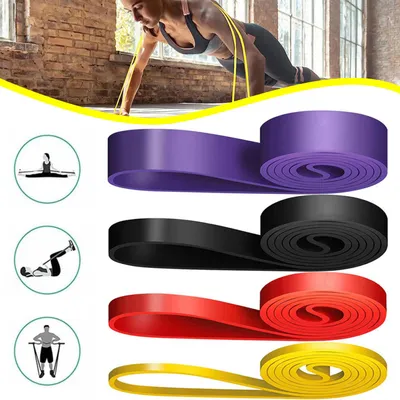 Produktbild von Fitness‑Widerstandsband 4‑teiliges Set, Reißfeste Trainingsbänder in 4 Widerstandsstärken, für Heimtraining, Kraft‑ und Ganzkörper‑Workout